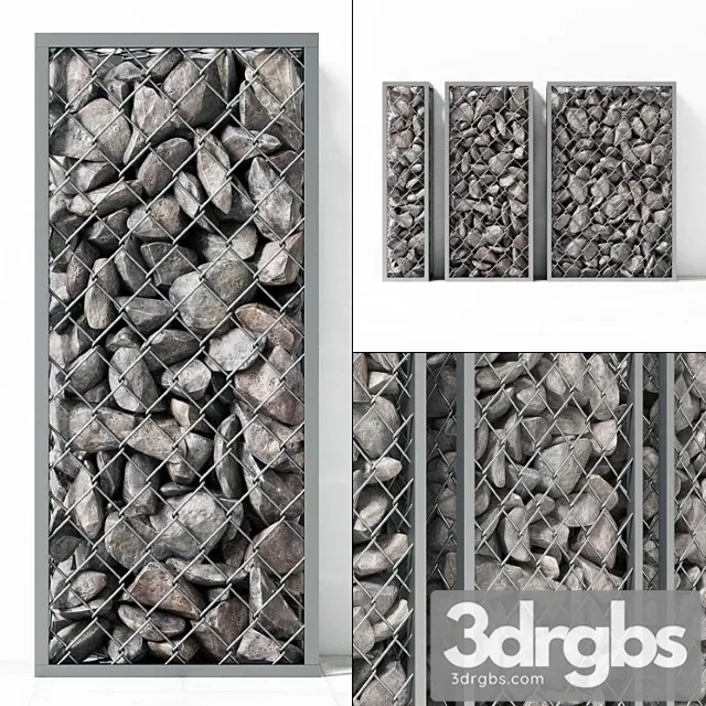 Small Gabions With Stones 3D Model Download