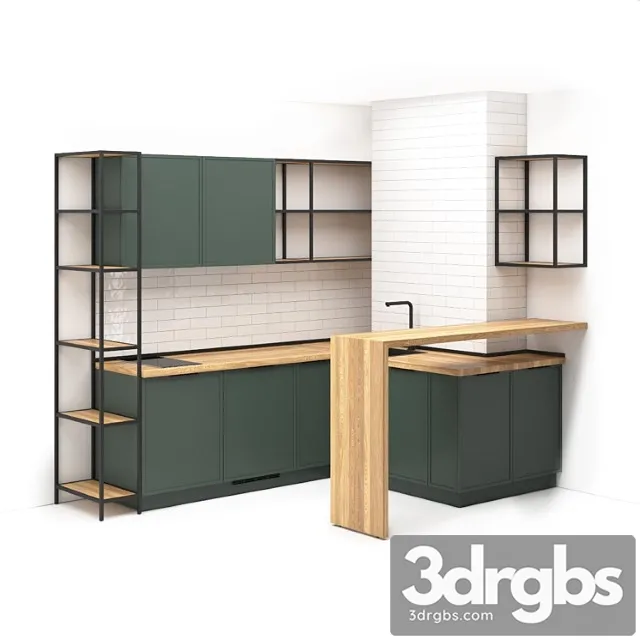 Small kitchen in studio apartment 02 3D Model Download Small kitchen in studio apartment 02 3D Model Download