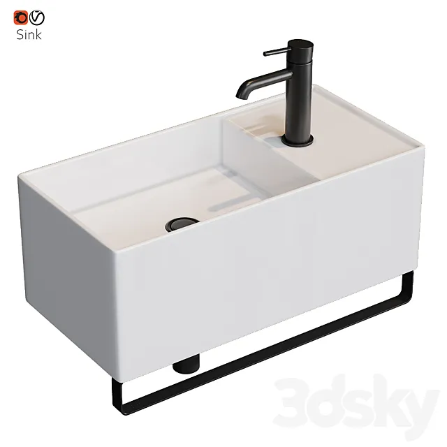 Small sink in the bathroom 3D Model Small sink in the bathroom 3D Model