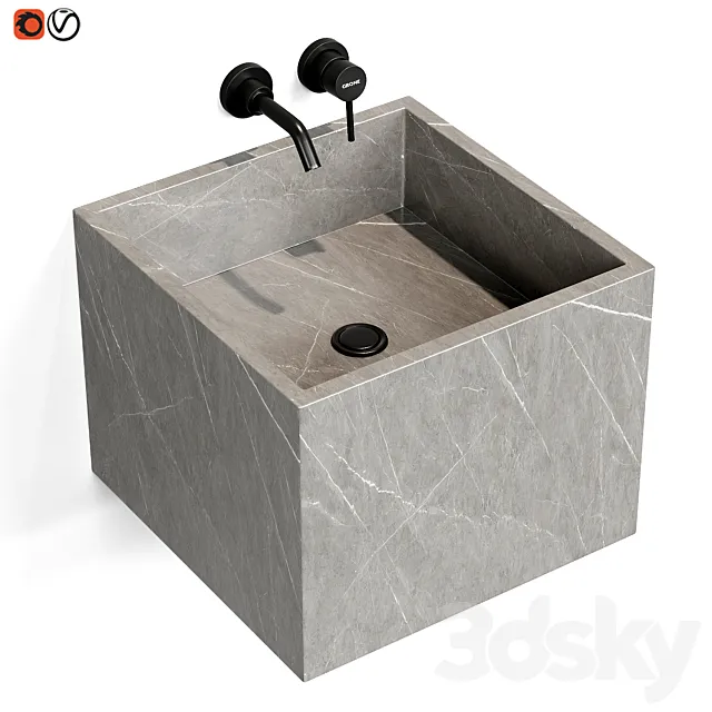 Small sink in the bathroom 3D Model Small sink in the bathroom 3D Model