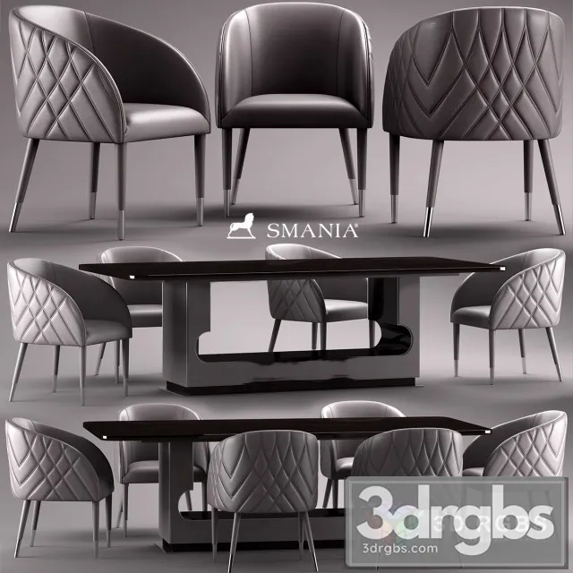Smania Amal Table and Chair 3D Model Download