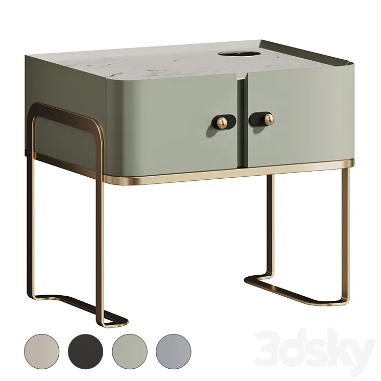 Smart bedside table with Wi-fi charging 3D Model Free Download