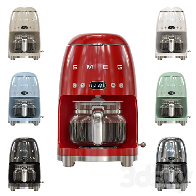 Smeg DCF02 Coffee Maker 3D Model Smeg DCF02 Coffee Maker 3D Model