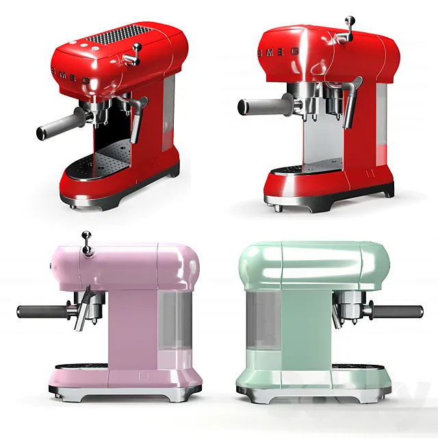 Smeg Espresso Coffee Machine 3D Model Smeg Espresso Coffee Machine 3D Model