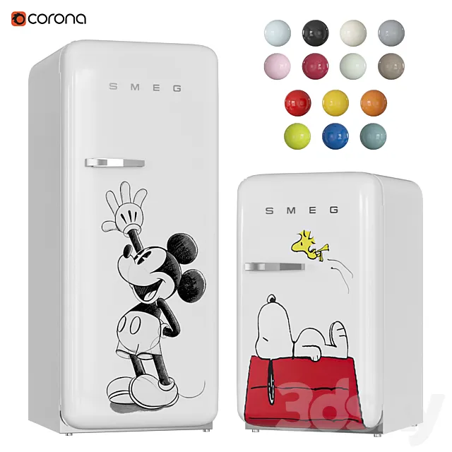Smeg FAB | Refrigerator 3D Model Smeg FAB | Refrigerator 3D Model