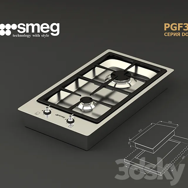Smeg PGF32G 3D Model Smeg PGF32G 3D Model