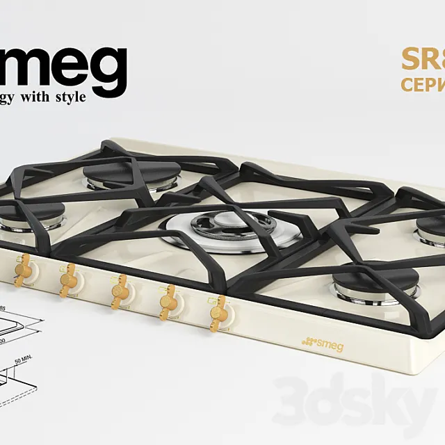 Smeg SR876PGH6 3D Model Smeg SR876PGH6 3D Model