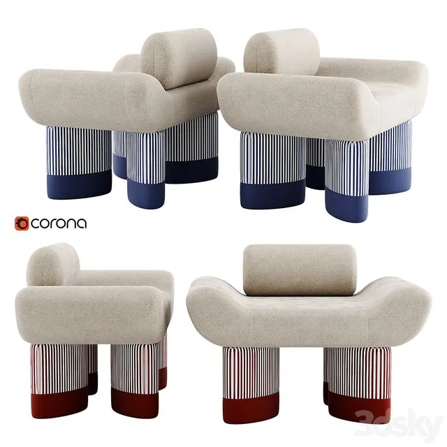 Smile Chair by Giancarlo Valle 3D Model