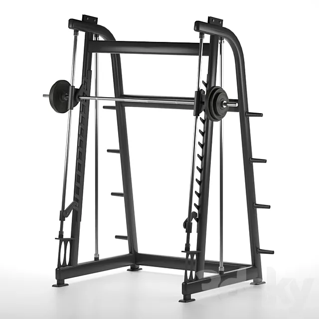 Smith Machine Gym Equipment 3D Model