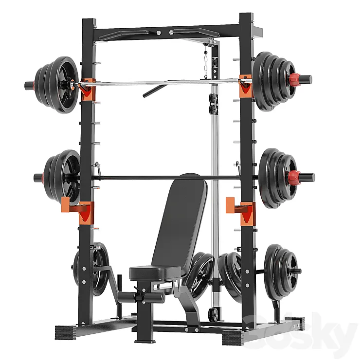 Smith machine power frame 3D Model Free Download