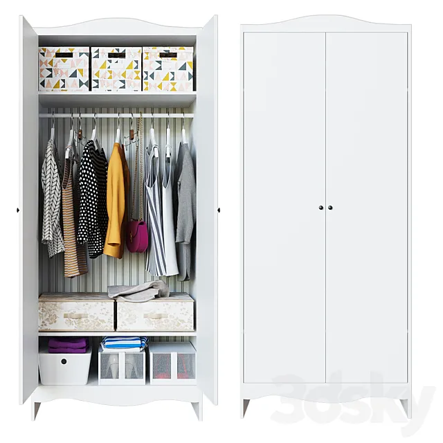 SMOGERA Wardrobe white 80x50x187 cm 3D Model