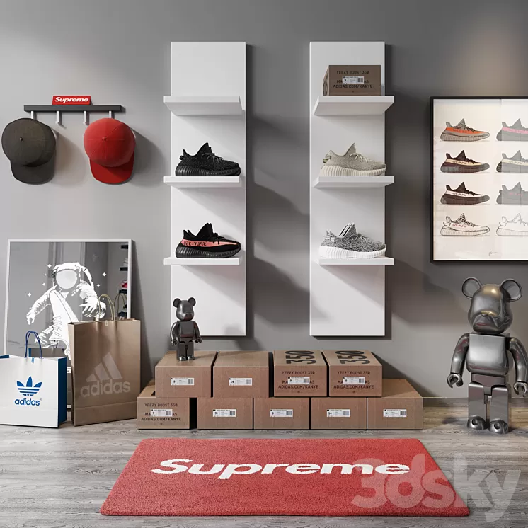 sneaker adidas set 3D Model