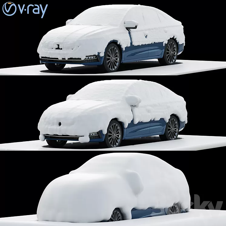snow covered cars in the parking lot 3D Model Free Download snow covered cars in the parking lot 3D Model Free Download
