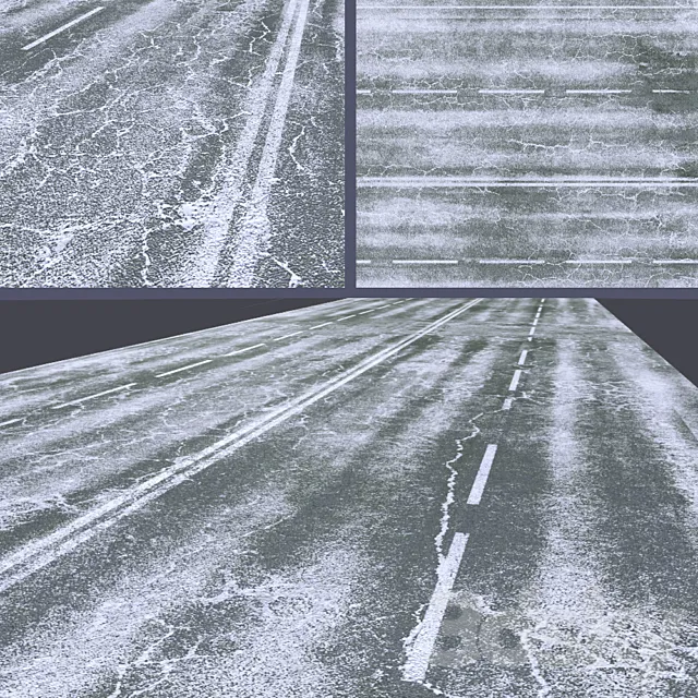 Snow covered road 3D Model Snow covered road 3D Model