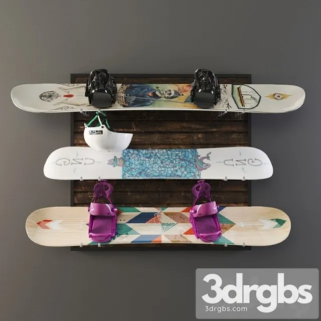 Snowboard storage set 3D Model Download