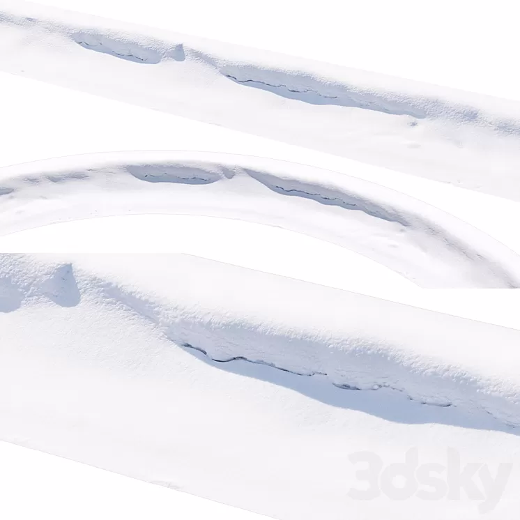 Snowdrift on the road 3D Model