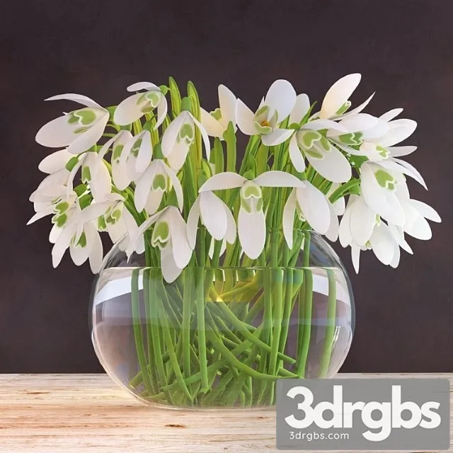 Snowdrops In A Vase 1 3D Model Download Snowdrops In A Vase 1 3D Model Download