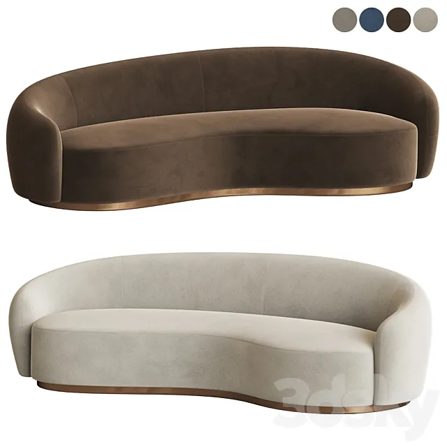 Snowglobs Austin Curved Sofa 3D Model Snowglobs Austin Curved Sofa 3D Model