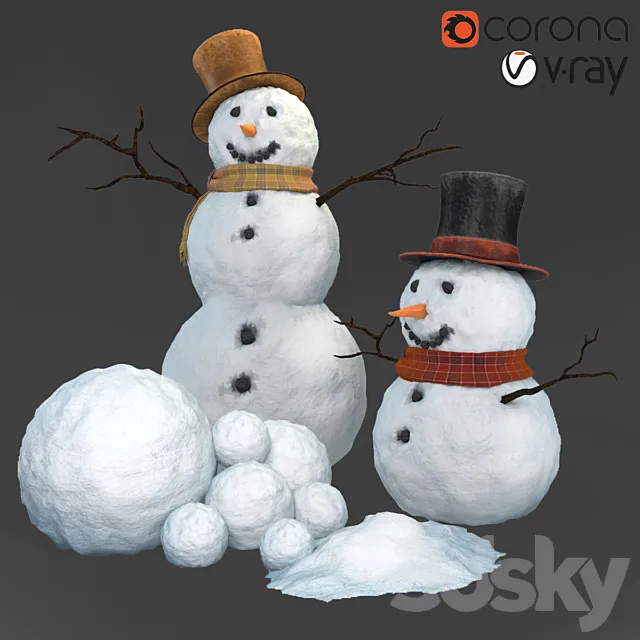 Snowman 3D Model Snowman 3D Model