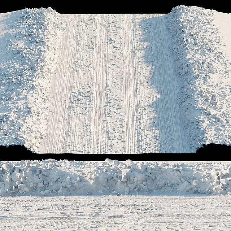 Snowy road 3D Model