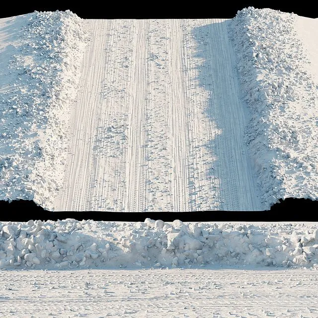 Snowy road seamless 3D Model Snowy road seamless 3D Model