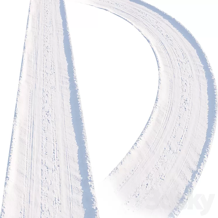 Snowy road_5 3D Model