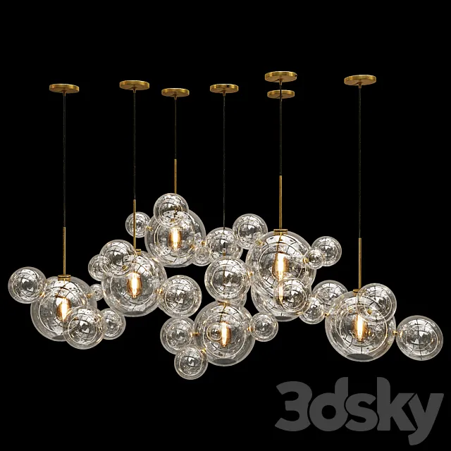 Soap Bubble Pendant Light Collection 002 3D Model Soap Bubble Pendant Light Collection 002 3D Model