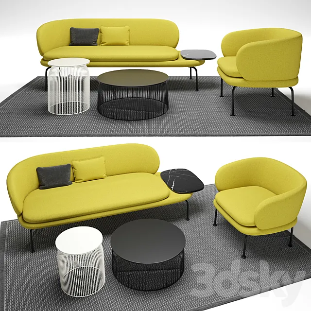 soave sofa set 3D Model soave sofa set 3D Model