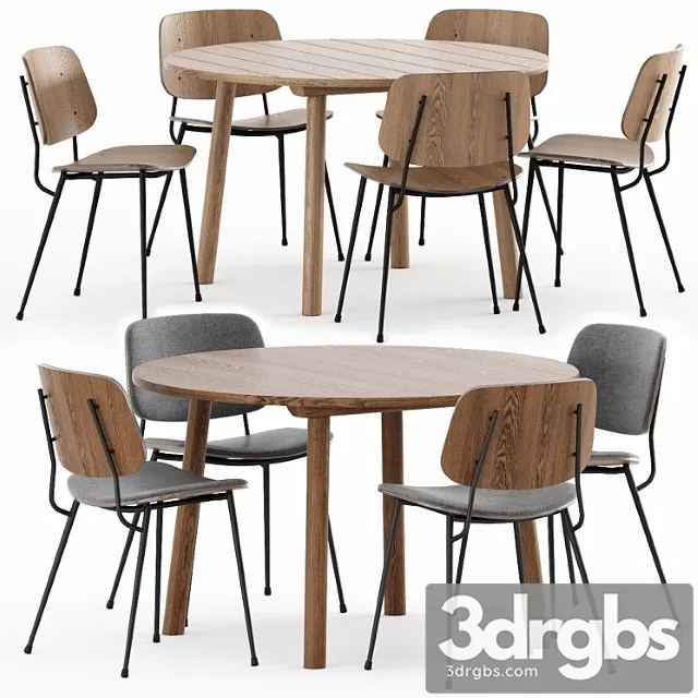 Soborg steel base taro table by fredericia 2 3D Model Download