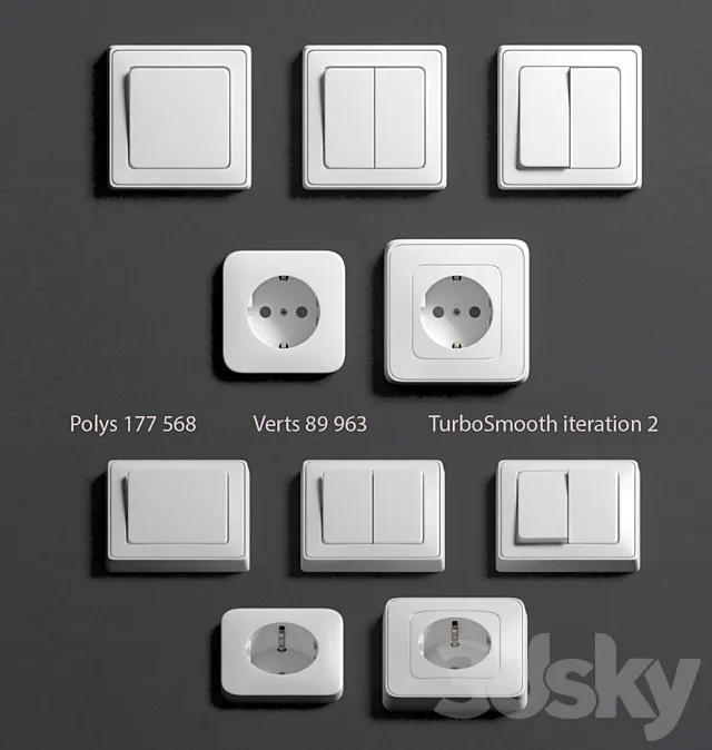 Socket switch 3D Model Socket switch 3D Model