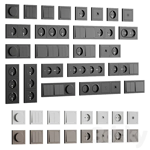 Sockets and switches 002 3D Model