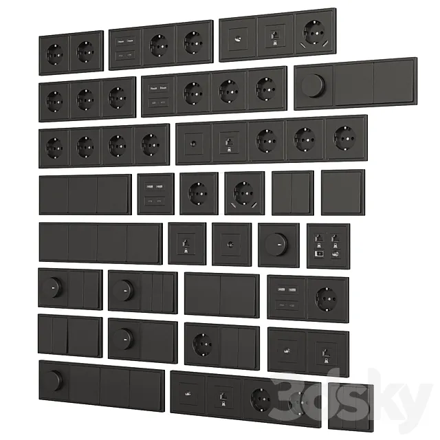 Sockets and switches _ Lezard Rain. 3D Model