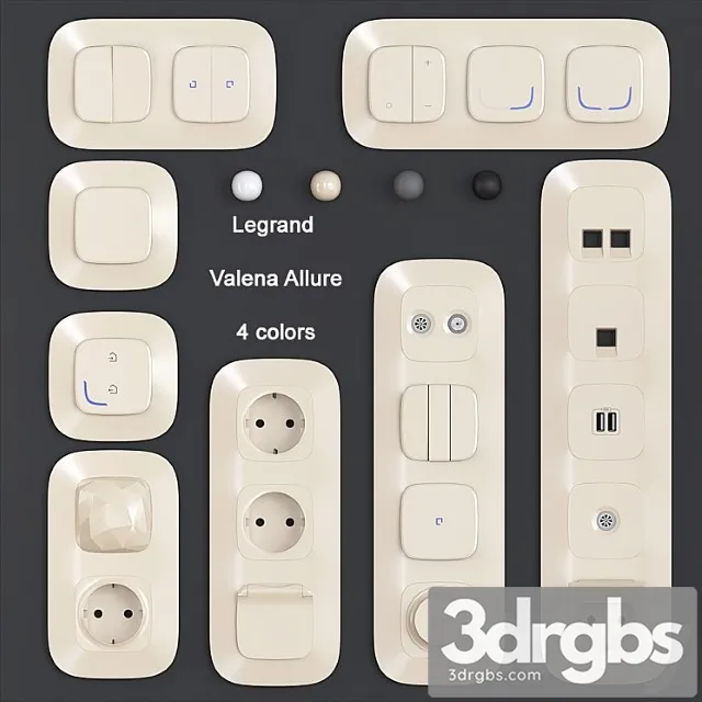 Sockets and switches Legrand Valena Allure 3D Model Download
