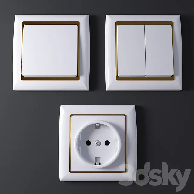 Sockets switches 3D Model Sockets switches 3D Model