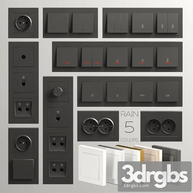 Sockets Switches Lezard Rain 3D Model Download