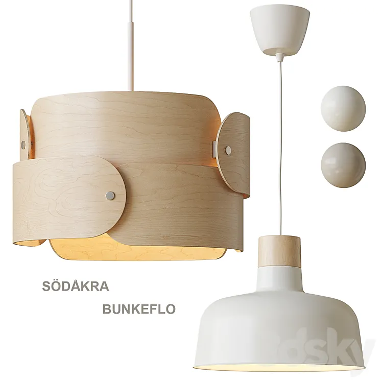 SÖDÅKRA \/ BUNKEFLO IKEA Pendant lamp 3D Model Free Download