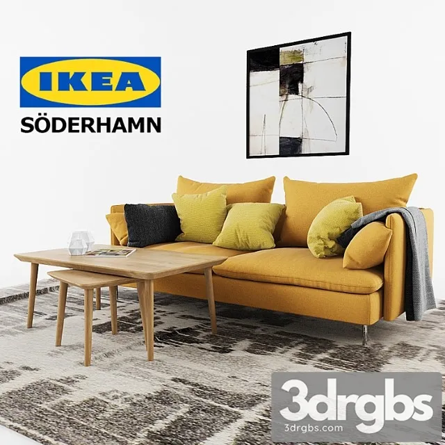 Soderhamn sofa ikea 2 3D Model Download