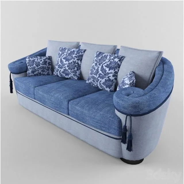 Sofa 002 blue 3D Model Sofa 002 blue 3D Model
