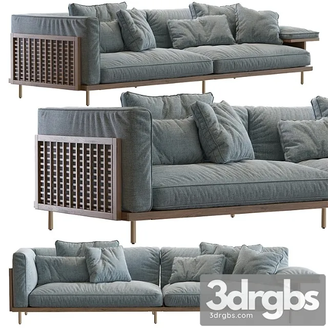 Sofa 122 belle reeve sofa brass & walnut 3D Model Download