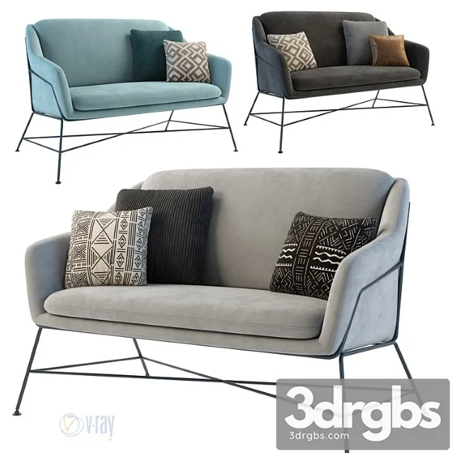 Sofa 2-seater sofa la forma (ex julia grup) brida 3D Model Download