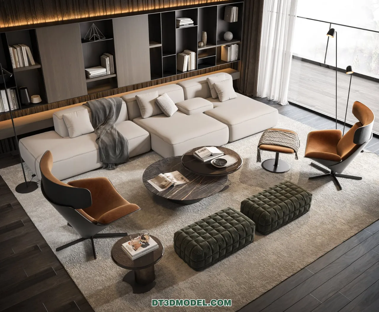 Sofa 3D Blocks – 3D Model of Modern Sofa – 004 – VRAY