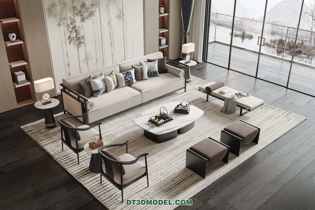 Sofa 3D Blocks – 3D Model of Modern Sofa – 008 – VRAY