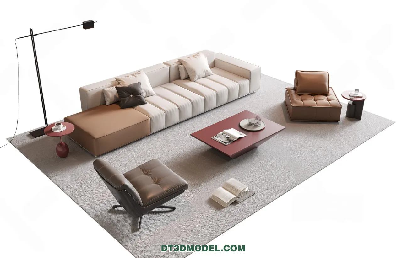 Sofa 3D Blocks – 3D Model of Modern Sofa – 009 – VRAY