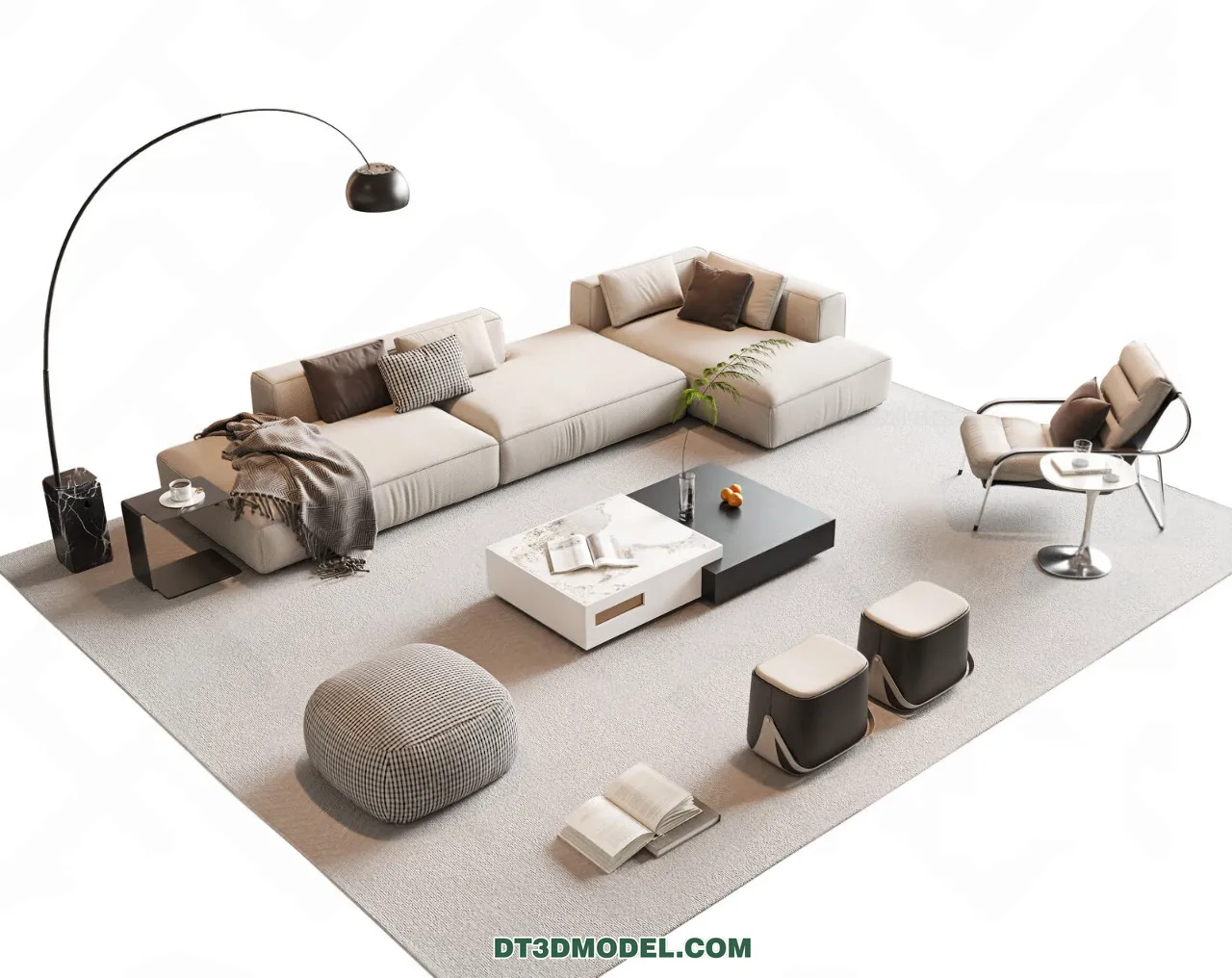 Sofa 3D Blocks – 3D Model of Modern Sofa – 010 – VRAY