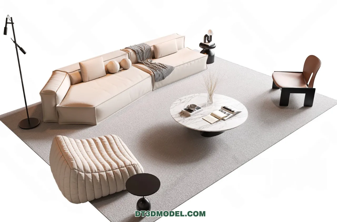 Sofa 3D Blocks – 3D Model of Modern Sofa – 016 – VRAY
