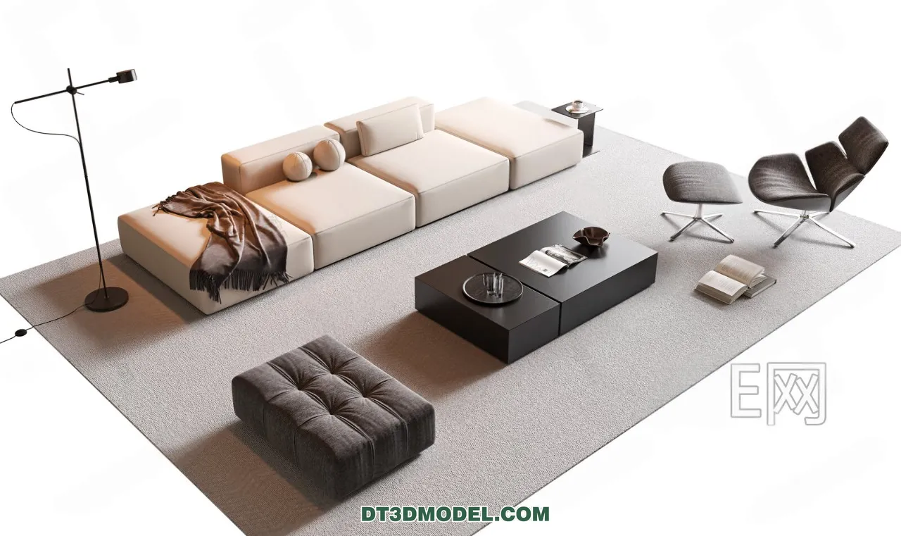 Sofa 3D Blocks – 3D Model of Modern Sofa – 017 – VRAY