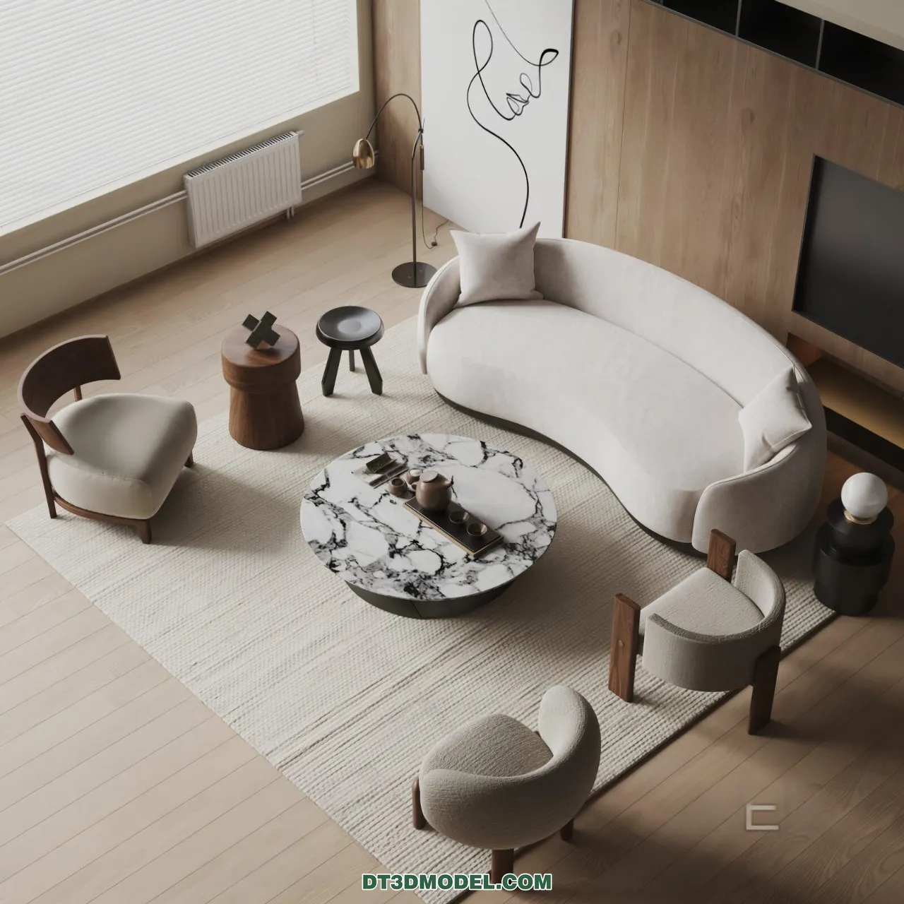 Sofa 3D Blocks – 3D Model of Modern Sofa – 018 – VRAY