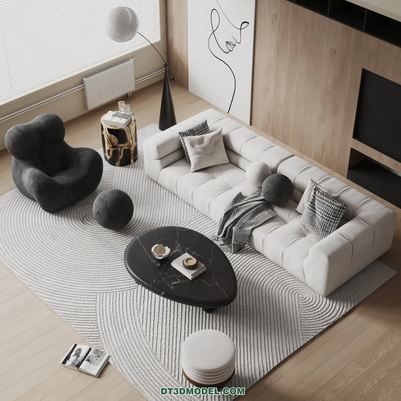 Sofa 3D Blocks – 3D Model of Modern Sofa – 022 – VRAY