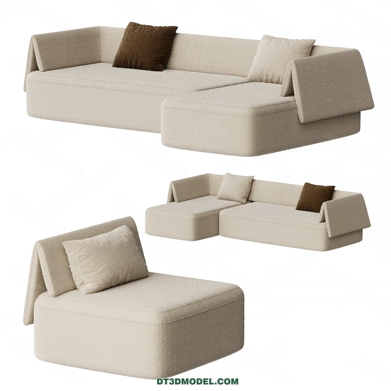 Sofa 3D Blocks – 3D Model of Modern Sofa – 023 – VRAY