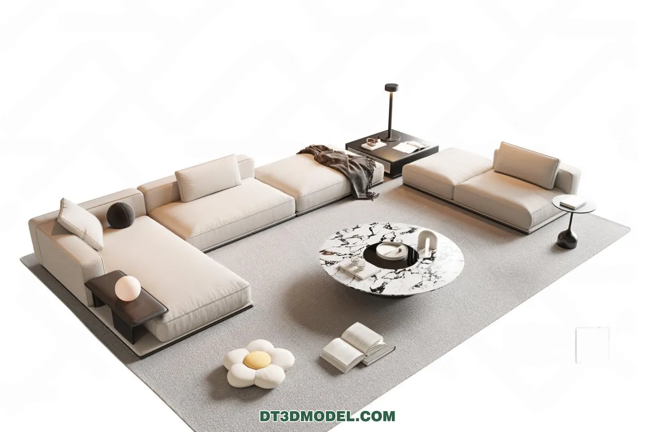 Sofa 3D Blocks – 3D Model of Modern Sofa – 024 – VRAY